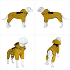 LOVELONGLONG Waterproof Dog Raincoat with Removable Hood - Outdoor Full Body Dog Jacket, Windproof Snowproof Shell Suit - All Season Pet Rain Gear Mustard Yellow 3XL - Image 9