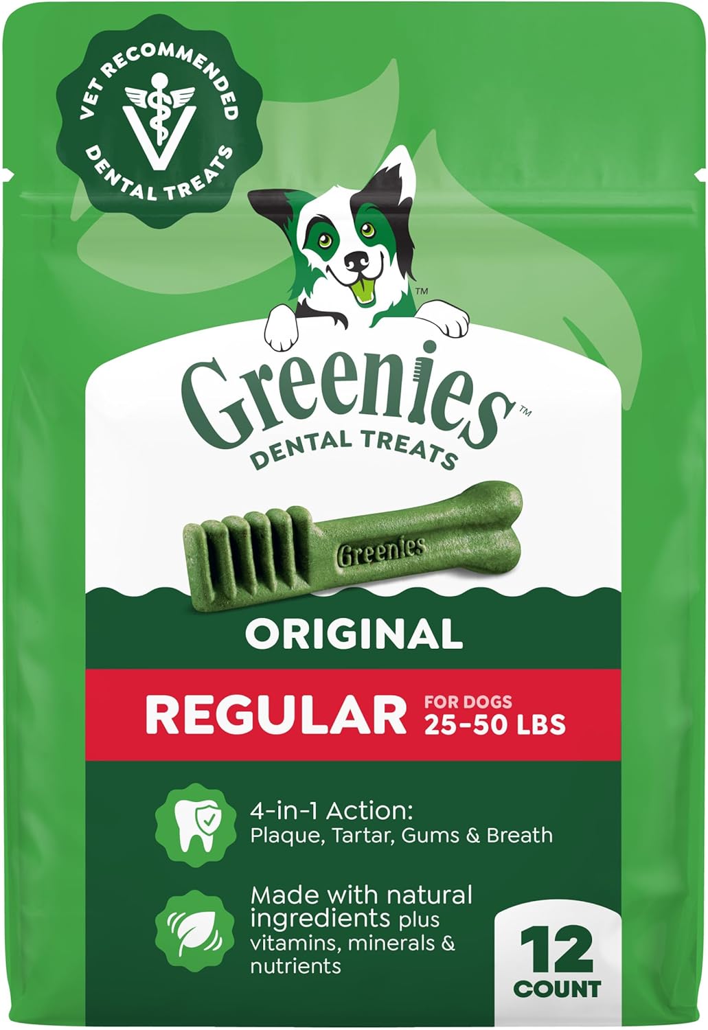 Greenies Veterinarian-Recommended Adult Natural Dental Dog Treats Regular Size, Dog Dental Chews, Original Flavor, 36 oz. Pack, 36 Count - Image 15