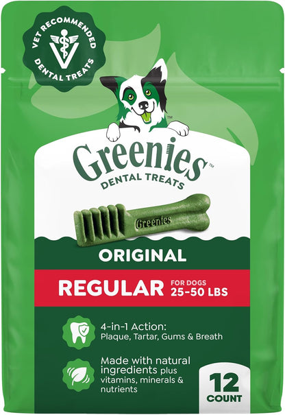 Greenies Veterinarian-Recommended Adult Natural Dental Dog Treats Regular Size, Dog Dental Chews, Original Flavor, 36 oz. Pack, 36 Count - Image 15