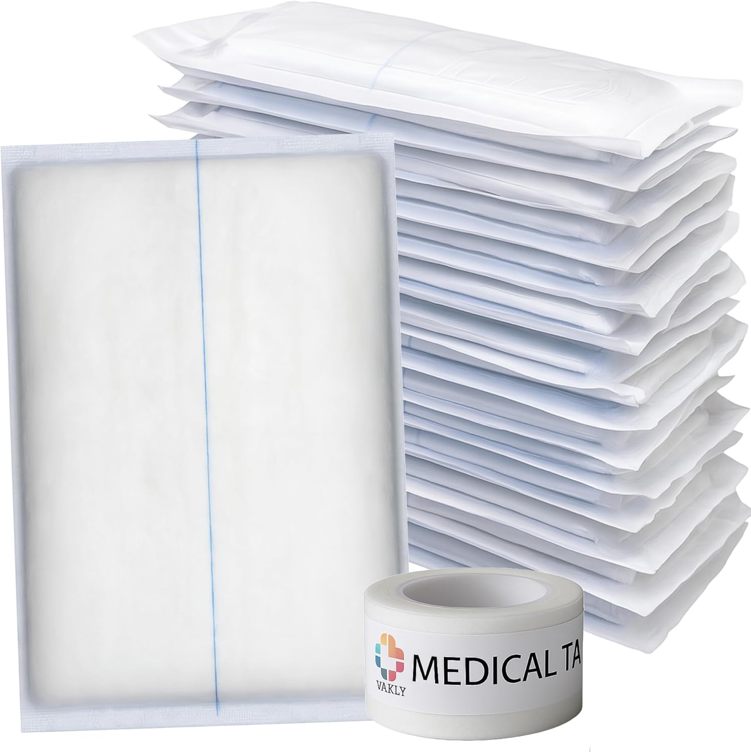 Vakly ABD Combine Abdominal Pads 20 Pack box front view medical wound dressings