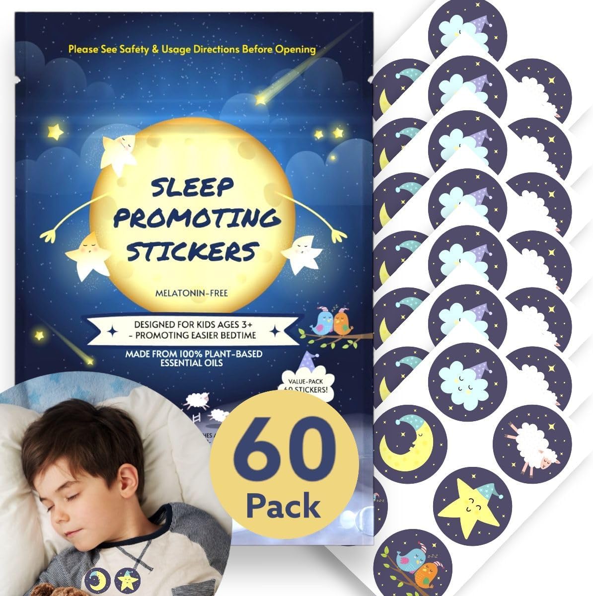 Joyful Artistry Melatonin Free Sleep Patches front view pack showcasing natural aromatherapy bedtime stickers.