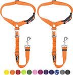 SlowTon Dog Seat Belt for Car, 2 Pack Dog Car Harness Seatbelt Adjustable with Elastic Bungee Buffer, 2 in 1 Pet Car Leash Headrest Restraint Dog Reflective Safety Tether (Black, Headrest+Clip) - Image 9