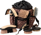 Weaver Equine Horse Grooming Kit, 7-Piece Horse Brush Set with Organizer Tote Bag, Hoof Pick, Comb, Sweat Scraper, Equine Tools for Daily Grooming, Black/Beige - Image 9