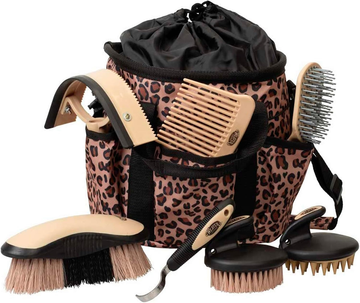 Weaver Equine Horse Grooming Kit, 7-Piece Horse Brush Set with Organizer Tote Bag, Hoof Pick, Comb, Sweat Scraper, Equine Tools for Daily Grooming, Black/Beige - Image 9