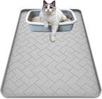 Beenxmyy silicone cat litter mat gray front view under litter box