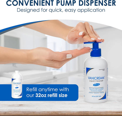 Vanicream liquid cleanser non comedogenic formula texture and packaging details