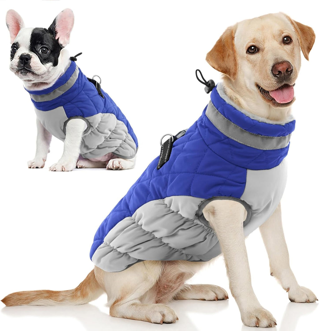 AOFITEE Dog Coat, Warm Dog Winter Coat, Reflective Turtleneck Large Dogs Jacket with Harness Built in, Turtleneck Pet Winter Jacket, Waterproof Pet Snow Jackets Fleece Vest, Pink XL - Image 9