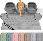 Cat Litter Mat Large Trapping Mat Premium Silicone Rubber 23.5x16" Sage Green, Waterproof and BPA Free Kitty Litter Box Mat, Easy to Clean and Keeps the Floor Tidy - Image 14