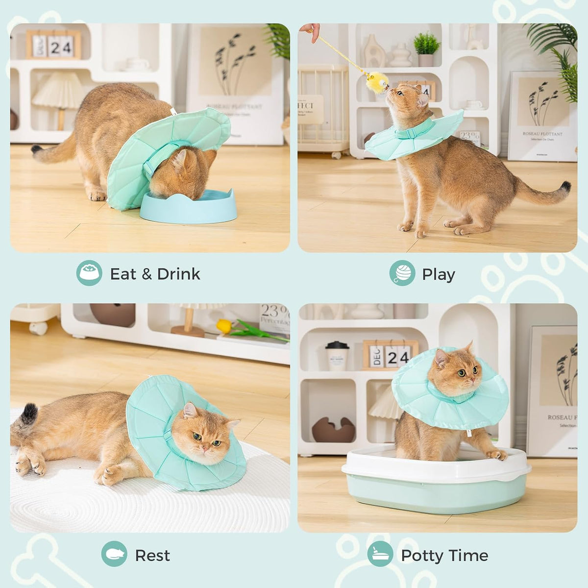 Avont anti lick cat recovery collar neck donut close up showing secure buckle closure
