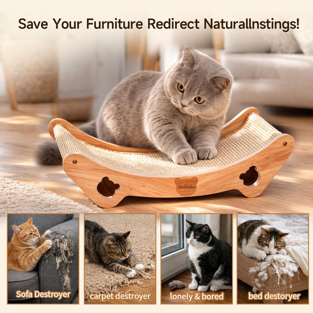 Solid oak frame construction of Yesibeike cat furniture