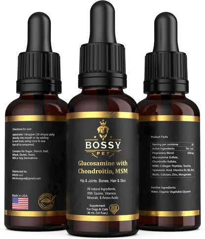 Bossy Pet liquid supplement dropper bottle for pets