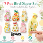 6 Pcs Bird Diaper, Reusable Chicken Diapers, Parrot Diaper Flight Suit with Waterproof Inner - Cute Pet Bird Diapers for Cockatiel Budgie Canary Lovebird - Image 3