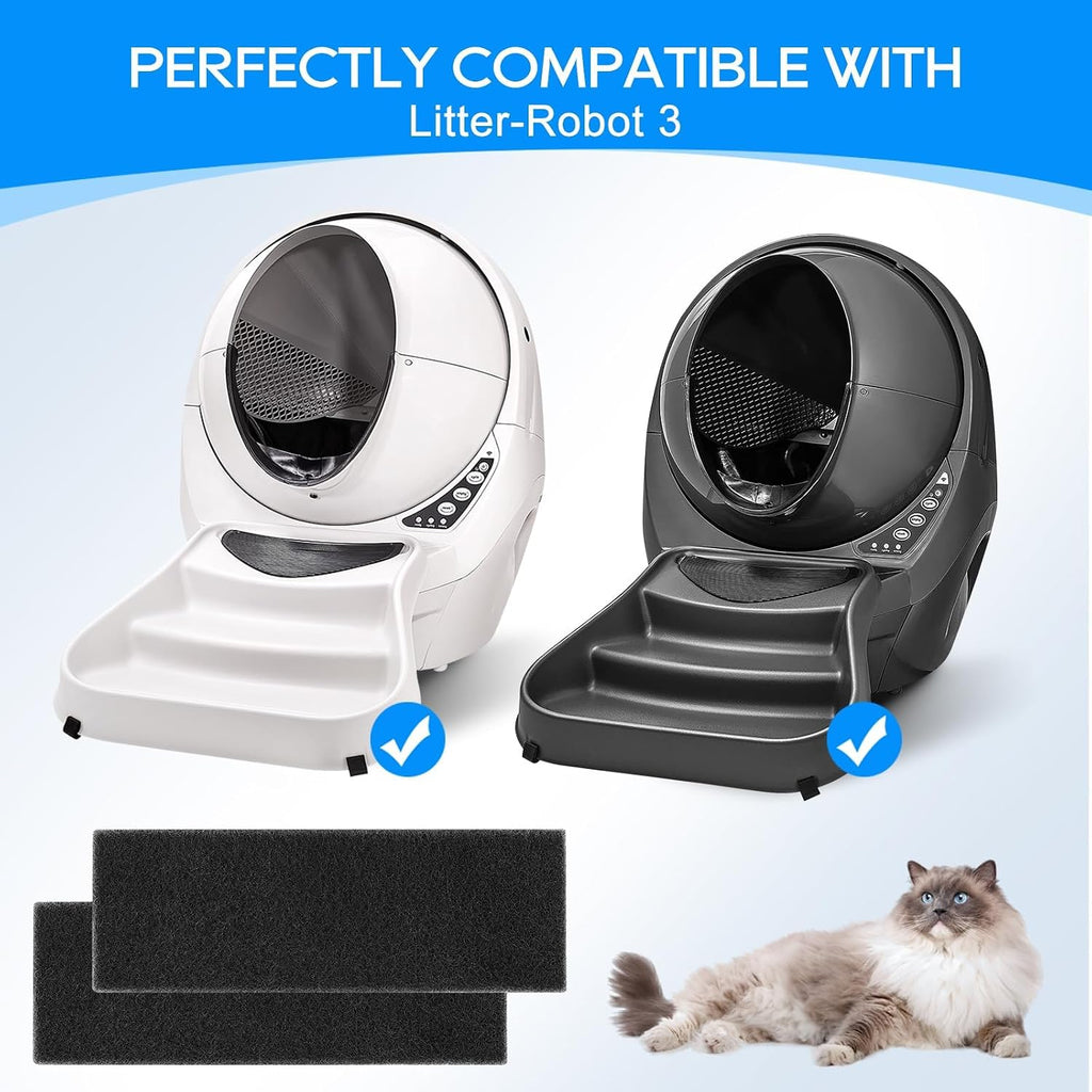 Activated charcoal replacement pads for cat waste drawer close up