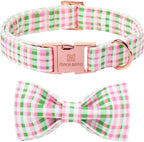 Maca Bates Cherry Pink Dog Collar with Cute Solid Sailor Bow Tie for Small Girl Boy Dogs,Girly Adjustbale Durable Breakaway Soft Collars with Bowtie for Female Male Puppy,Pet with Metal Buckle - Image 10