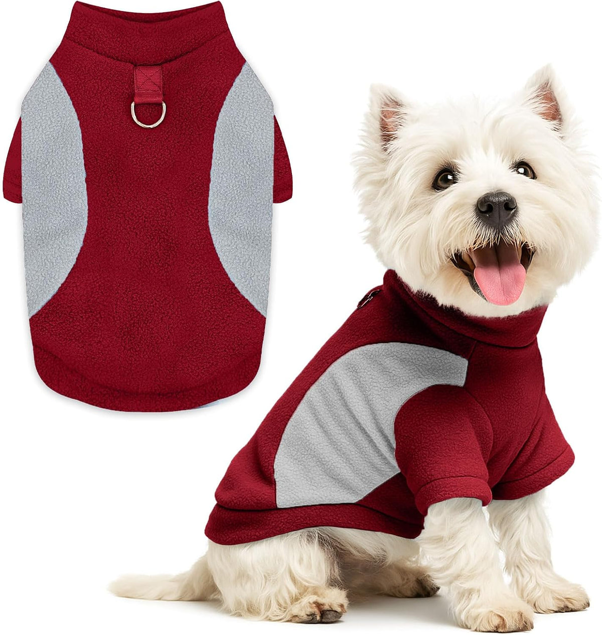 SEHFKKD small fleece dog sweater front view premium warm winter pet apparel