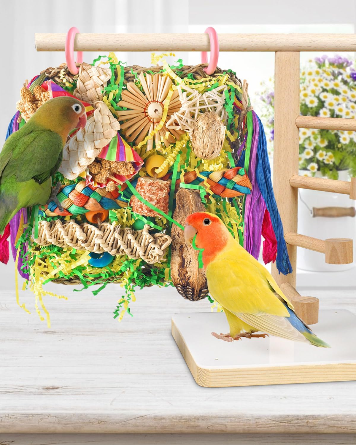 Erkoon bird swing mat installed in wire enclosure