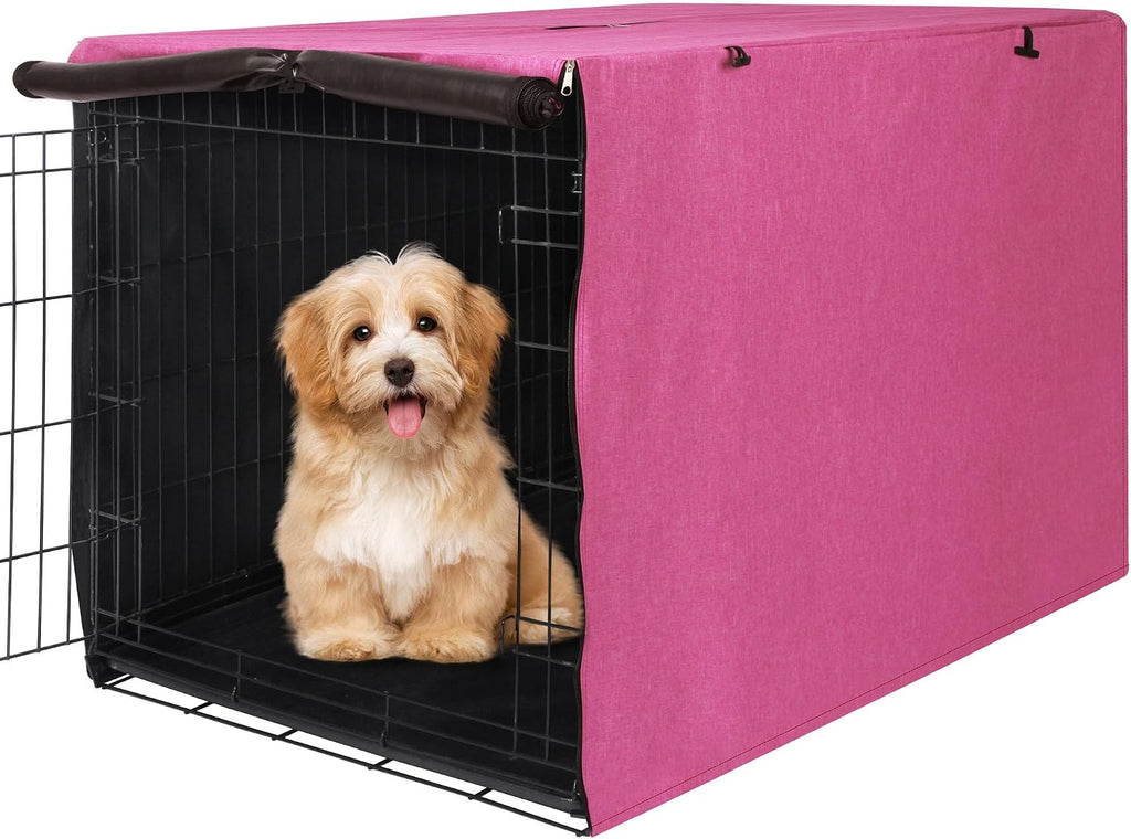 Deblue Small Dog Crate Cover Indoor, Double Door Durable Polyester Pet Kennel Cover for Small Wire Crate - (24 inches, Black) - Image 10