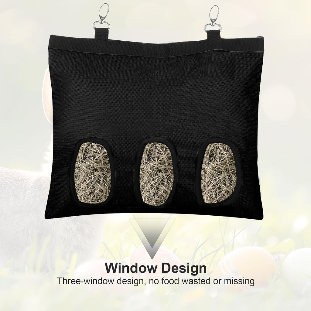 2PCS Rabbit Hay Feeder,3 Hole Hay Bag for Rabbits, Washable Hanging Small Animal Feeder for Guinea Pig Bunny Chinchillas Hamsters and Other Pets - Image 4