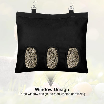 2PCS Rabbit Hay Feeder,3 Hole Hay Bag for Rabbits, Washable Hanging Small Animal Feeder for Guinea Pig Bunny Chinchillas Hamsters and Other Pets - Image 4
