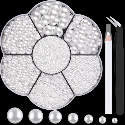 Belleboost nail art pearl kit box with tweezers and picker tools