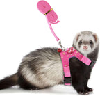 Wontee small pet harness vest and leash front view in pink star pattern