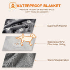 CAPT.SNOOZE liquid proof puppy throw protecting a car seat from dirt and pet hair