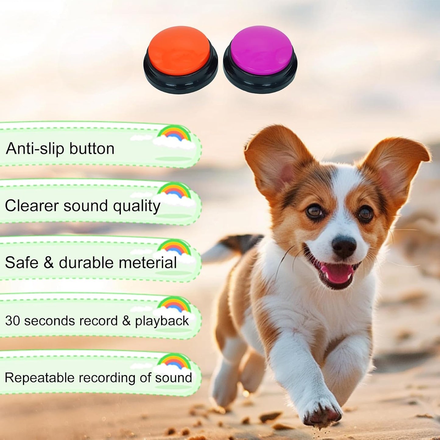 Gelabur pet easy speaking buttons starter set with custom audio recording features.