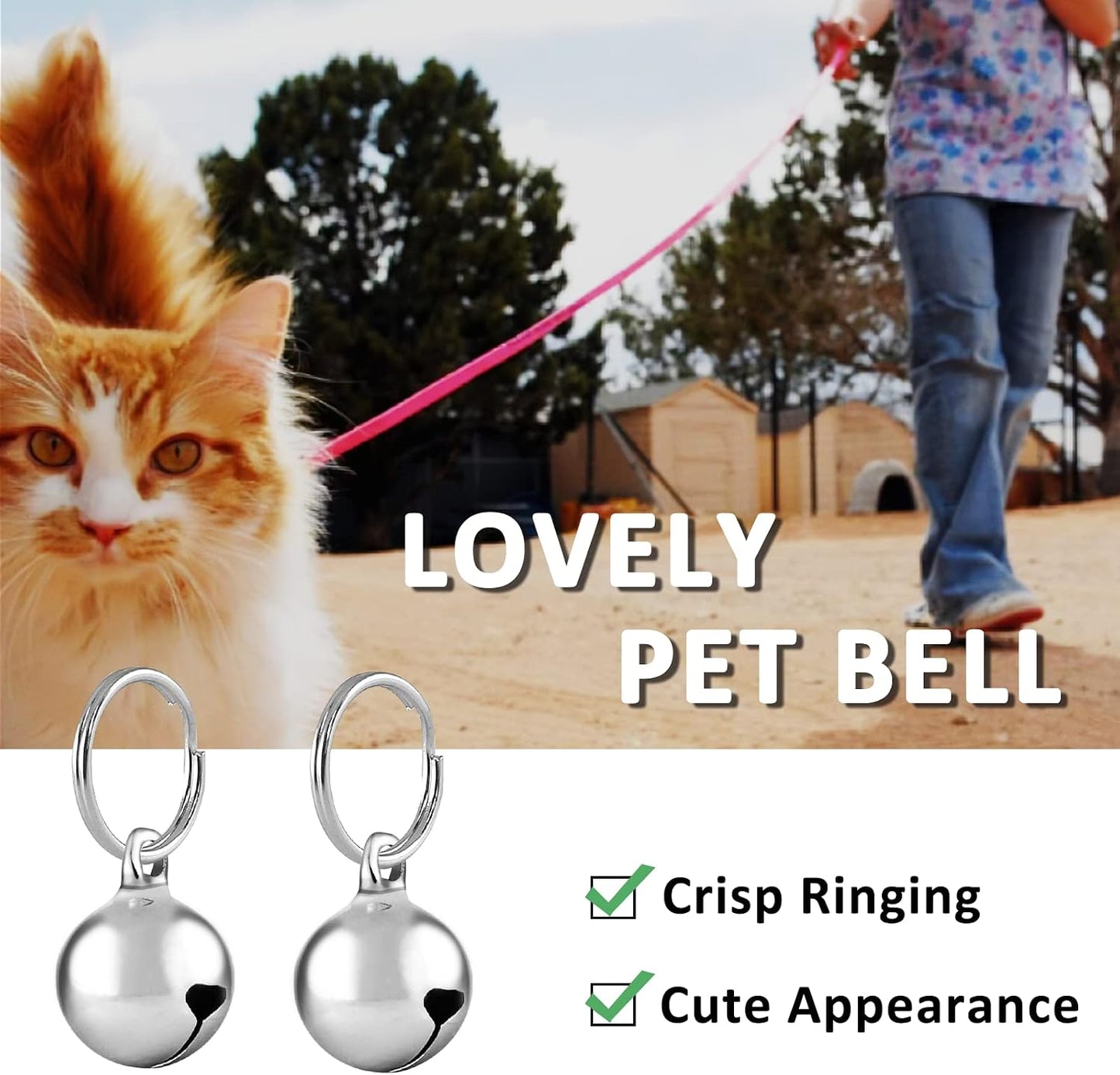 Silver tracking bells for kittens and puppies product shot