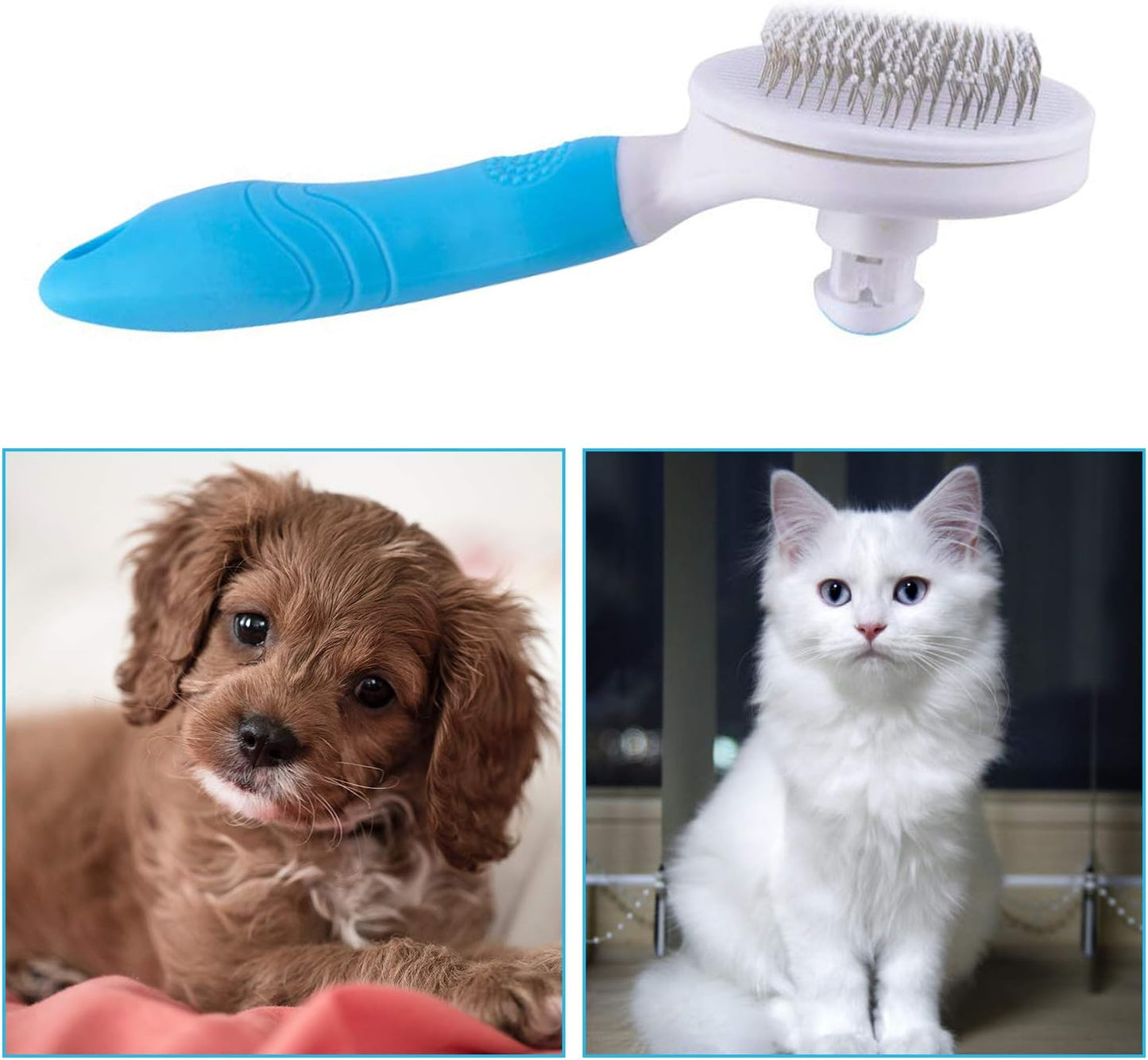 ItPlus grooming tool effectively removing loose undercoat fur from pets