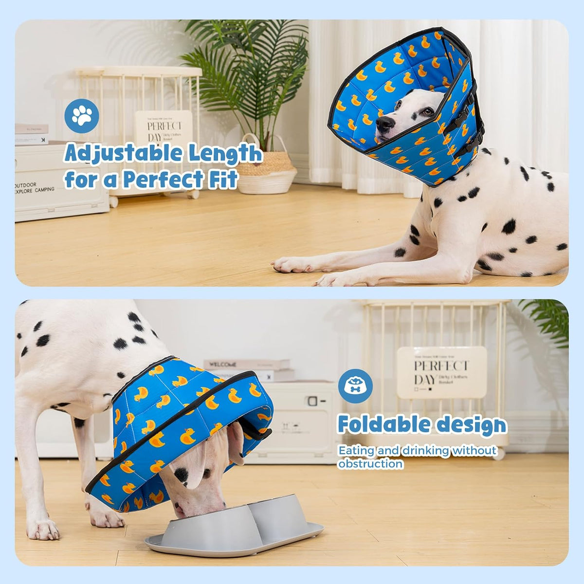 Side profile of Avont soft foldable dog recovery collar