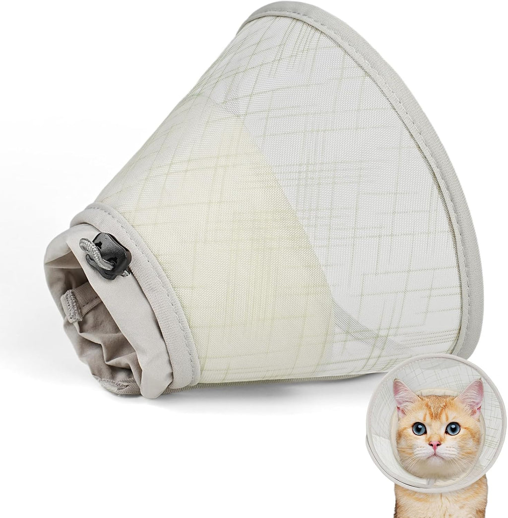 Supet Soft Cat Cone Collar to Stop Licking, Breathable Mesh Cone with Waterproof Liner Recovery Collar, for Kitten, Comfortable Elizabethan Alternative for Spay Neuter Grooming (M) - Image 11