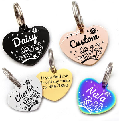 Personalized Dog Tags, Stainless Steel Pet Tags Personalized Cat, Collar Charm Engraved on Both Sides, up to 4 Lines of Custom Text, Multiple Patterns Colors Size Options (Flower, Small) - Image 11