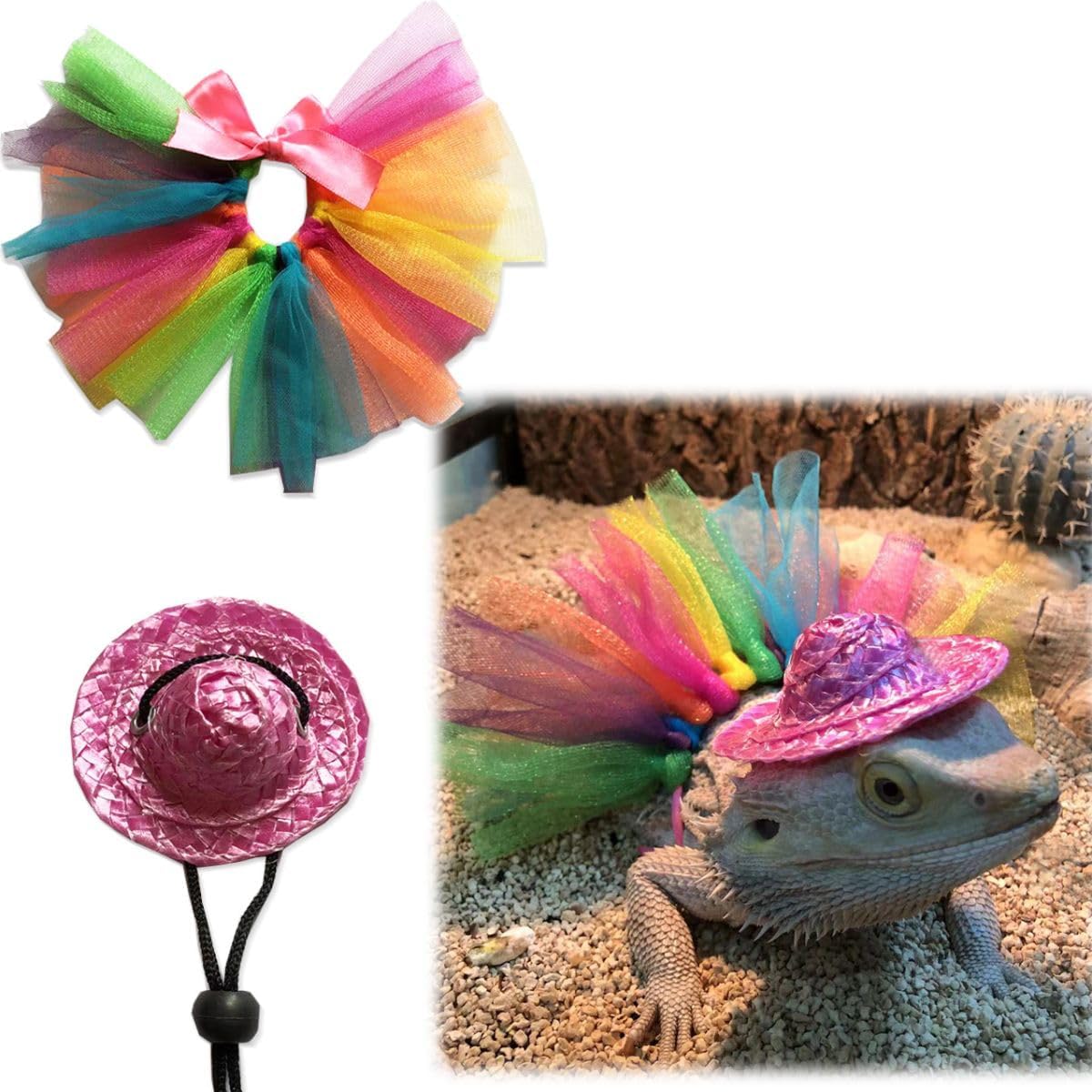 Halloween Bearded Dragon Clothes Accessories, Adjustable Bearded Dragon Lizard Hat Costumes for Reptile Lizard Gecko Small Pet Animals - Image 9