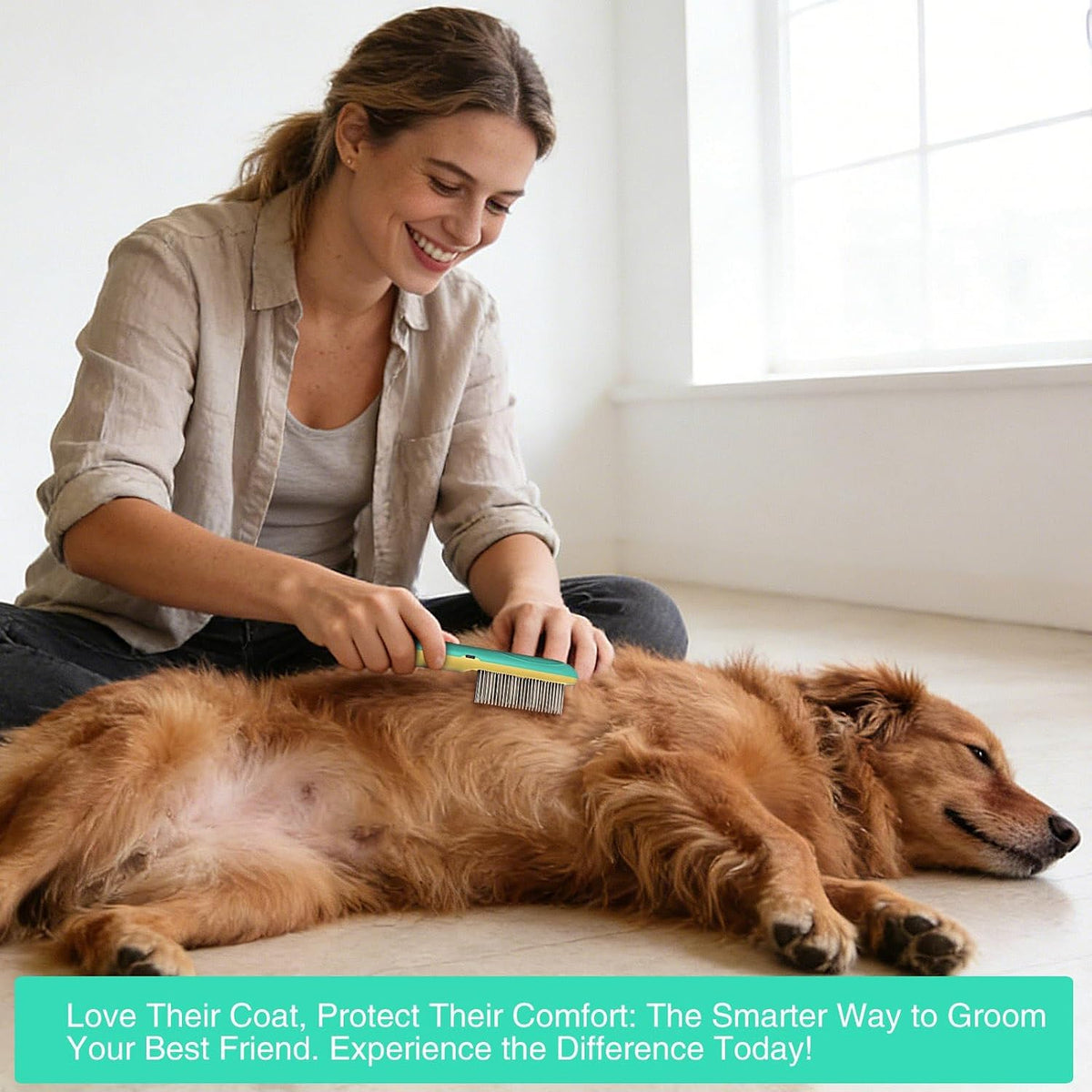 Packaging for Smoothway USA imported rechargeable pet comb