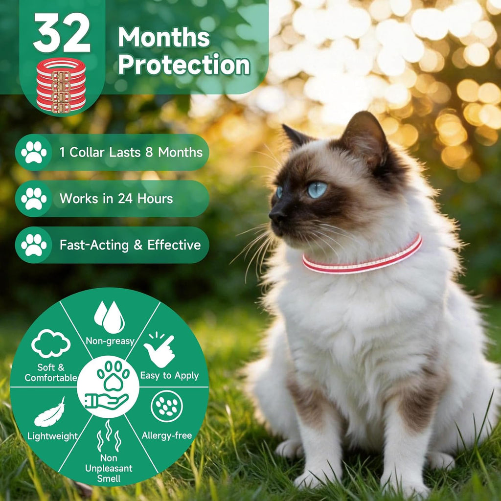 Waterproof adjustable flea collar for cats packaging