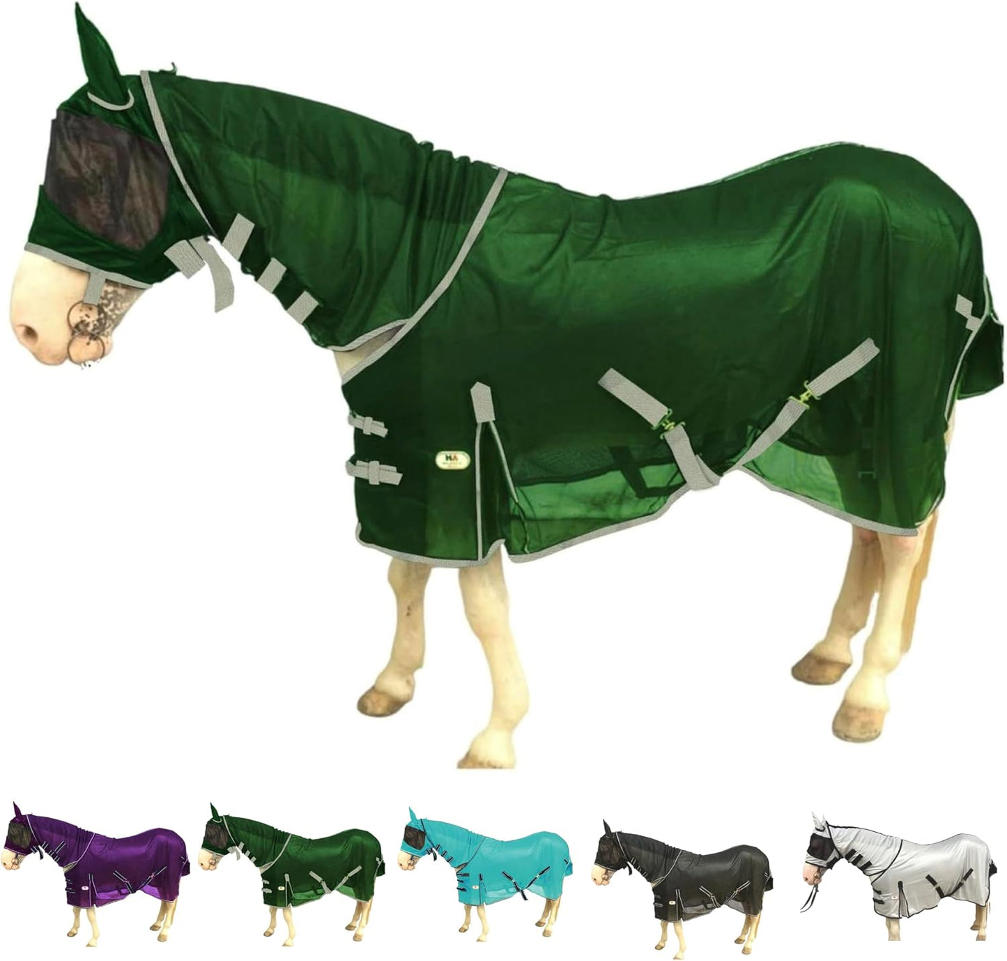 Majestic Ally Royal Blue horse blanket showing under belly adjustable straps for a secure contoured fit