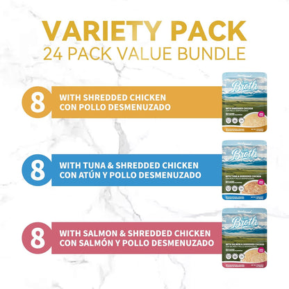MordyLand variety pack packaging with seafood and chicken icons