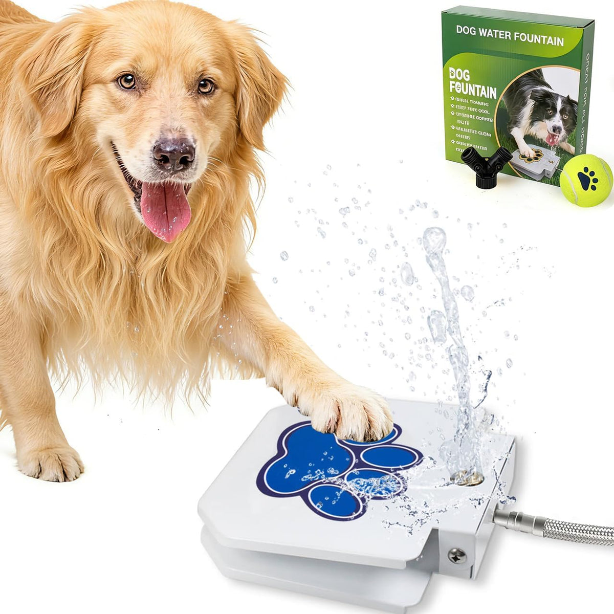 Kefiy dog water fountain packaging and included components