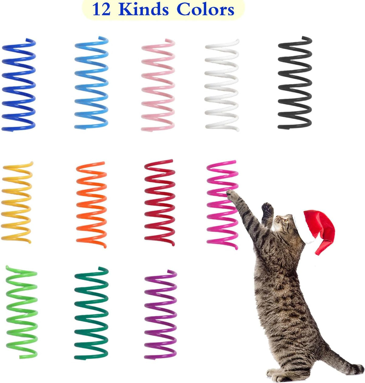 Close up view of the thick heavy duty BPA free plastic texture of the cat spiral springs.