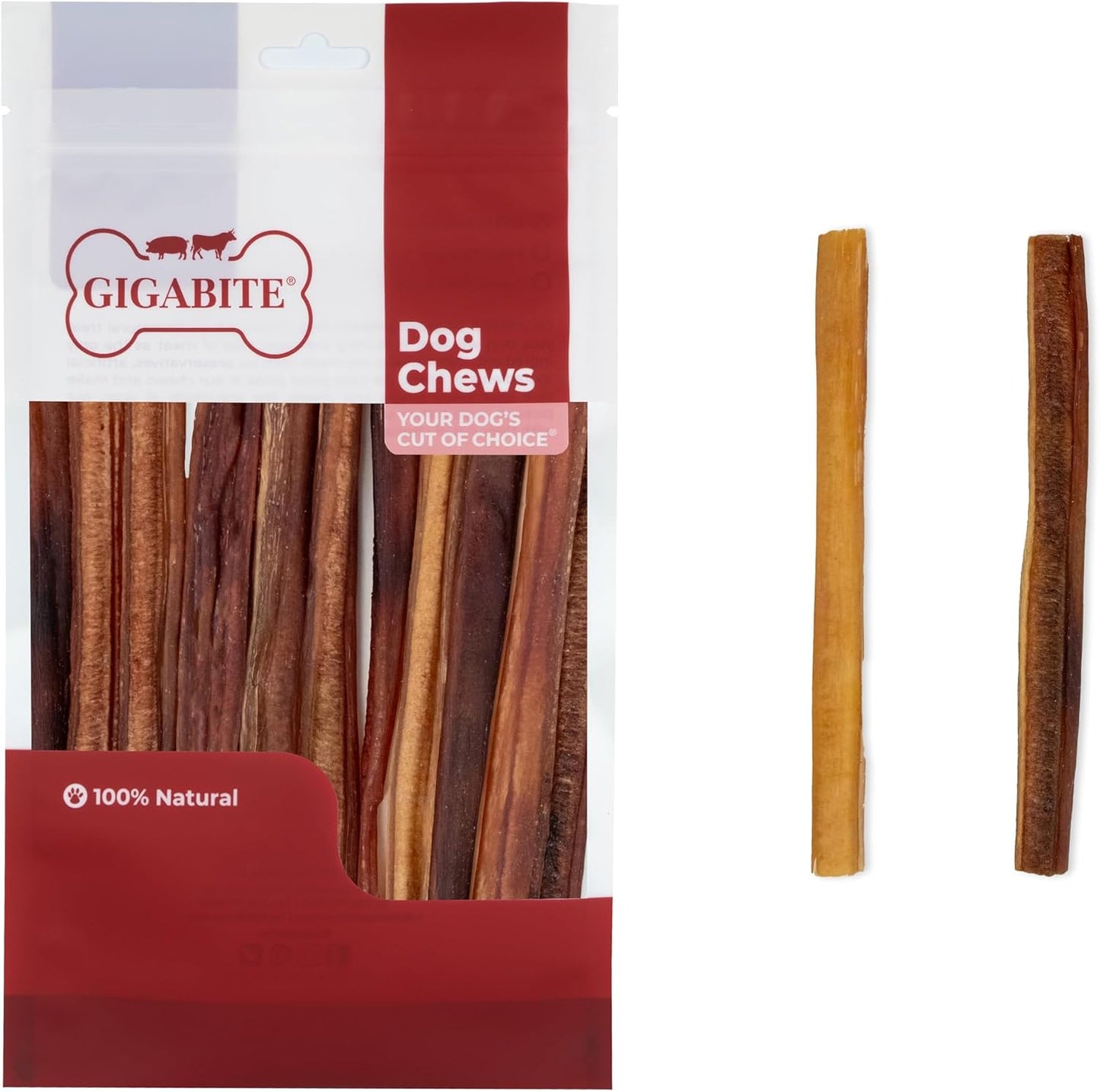 GigaBite Bully Sticks for Dogs All Natural Beef Pizzle Dog Chews, Odor & Rawhide Free Dog Treats, Long Lasting High Protein Chews Digestible Dental Dog Treat - Sticks (Half-cut 6"), Pack of 10 - Image 9