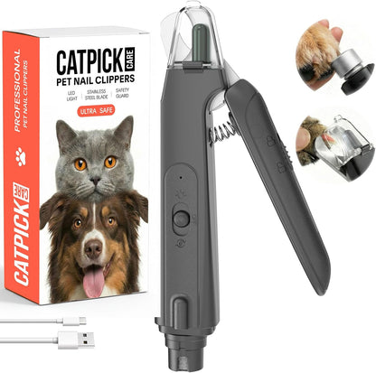 2-in-1 Dog & Cat Nail Clipper with Grinder - Dual Highlight LED Reduce Over-Trimming, Long Battery Cordless USB-C Rechargeable, Safety Lock & Catcher Cap, Quiet Home Grooming for Small Large Pets - Image 10