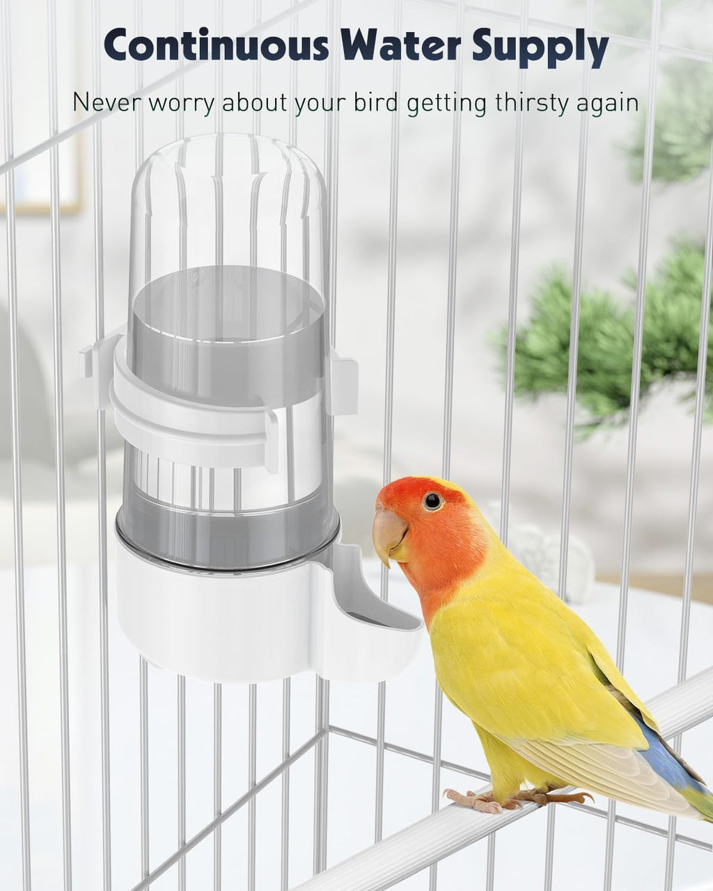Pawfly 4 Pcs Bird Water Dispenser, Cage Accessories for Parrot & Hamster, Bird Feeder for Cage, White & Blue Waterer for Small Parakeet Cockatiel Budgie Lovebirds - Image 6