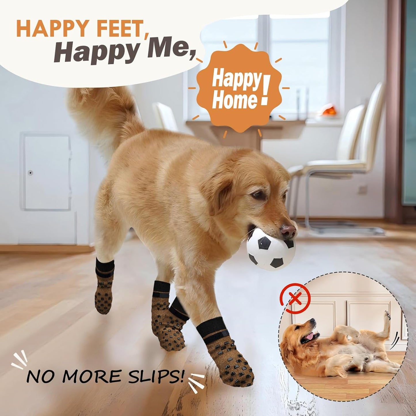 Comparison of dog paw with and without anti slip socks