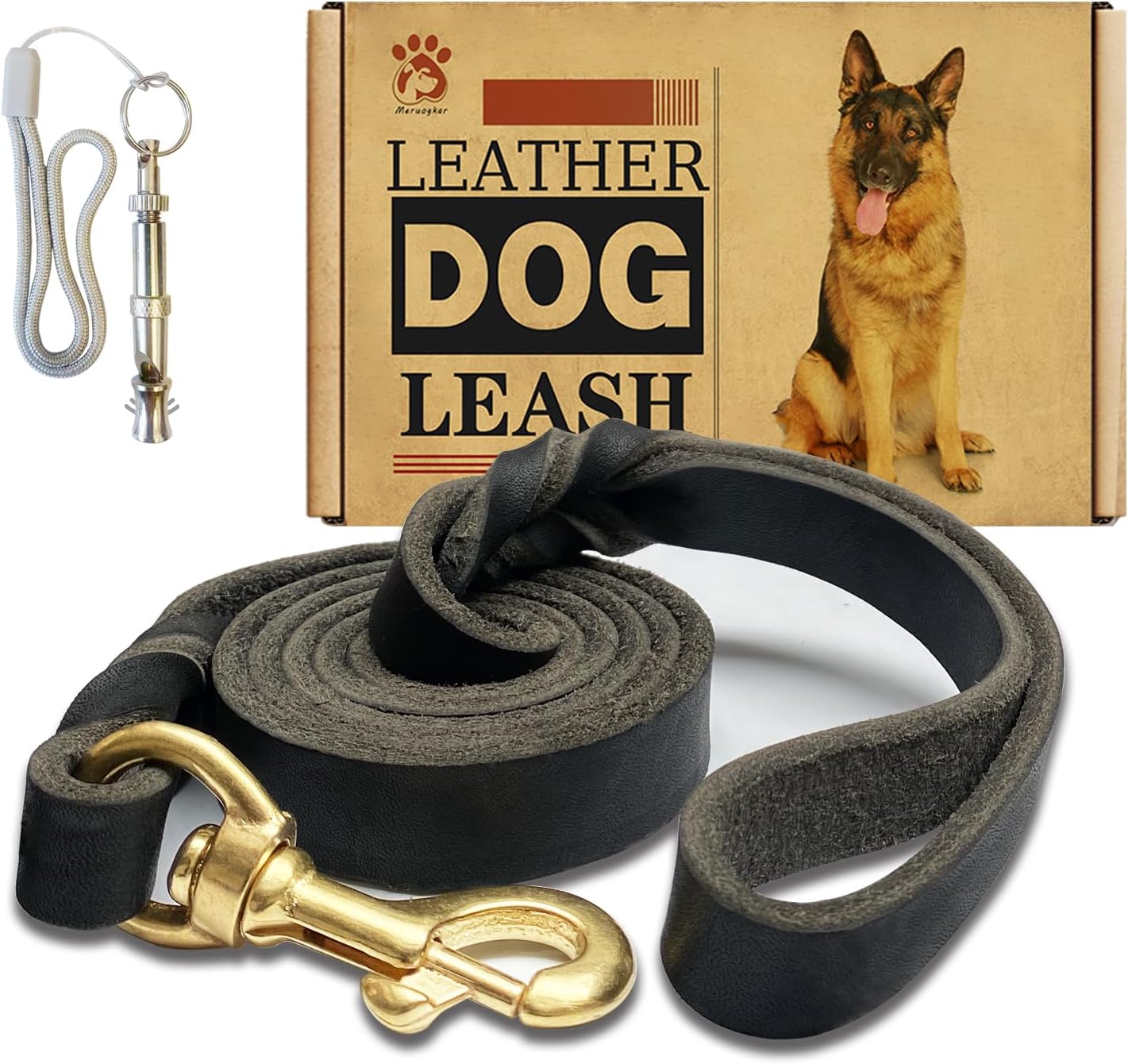 Leather Dog Leash 6ft x 3/4 inch,Strong Heavy Duty Genuine Leather Braided Dog Training Leash, Soft and Comfortable Leather Leash for Large Dogs, Medium Small Dogs (Brown, 6FT*3/4in) - Image 11