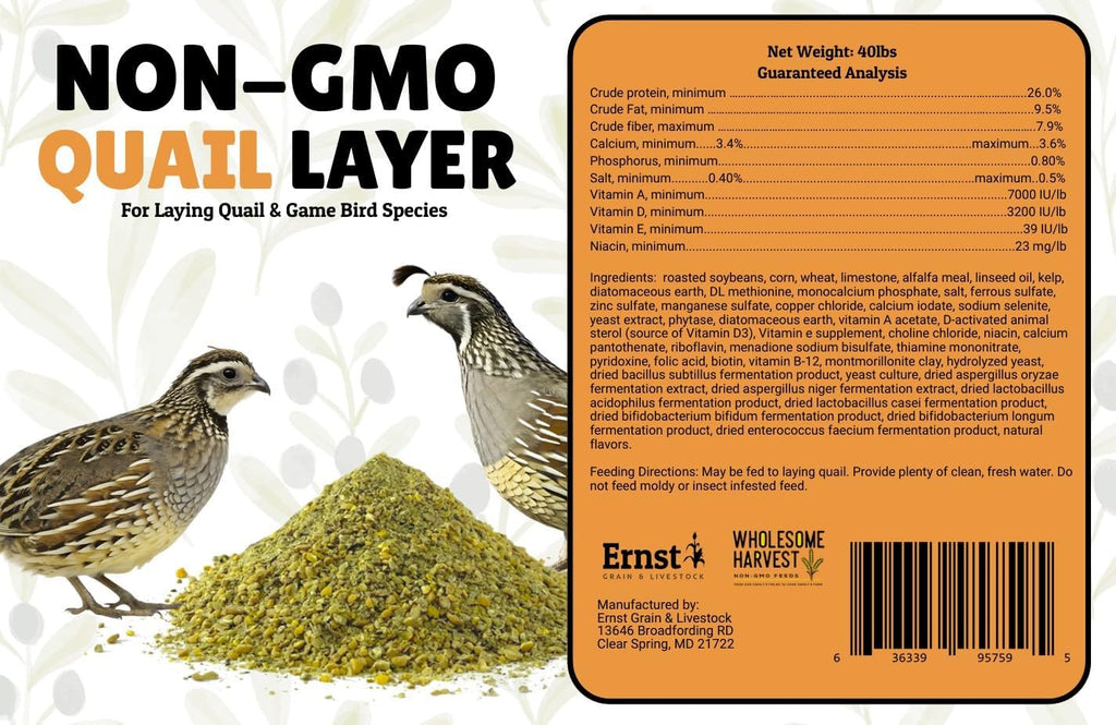 Non-GMO Quail Layer Feed 26% - Premium 10 lb Food for Laying Birds, Button Food - Image 4