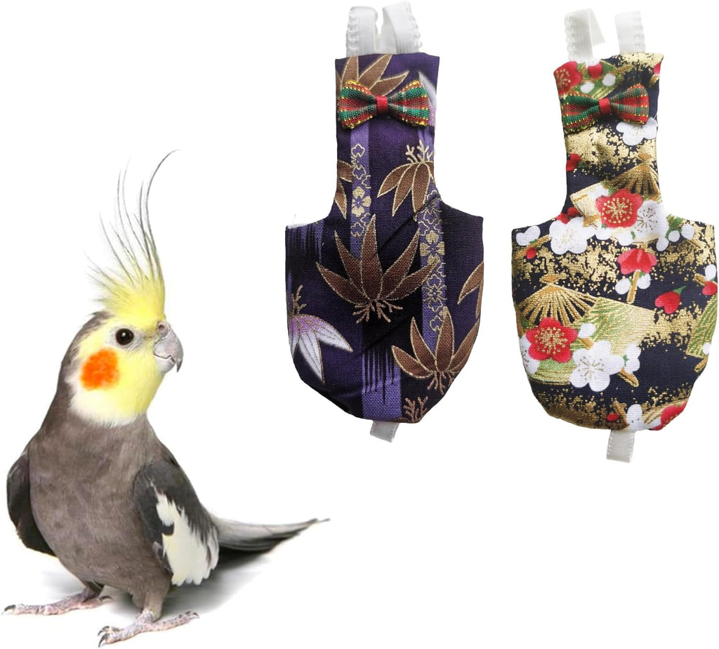 Bird Diapers 2 Pack, Large Parrot Clothes, Cute Fight Suite for Parakeets - Image 14