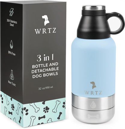 Portable Dog Water Bottle with 2 Removable Water Bowls for Dogs - Leak-Proof Insulated Stainless Steel Dog Water Bottle - Travel Accessories for Dogs - 32oz - Lavender - Image 10