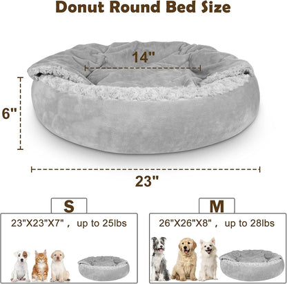 Joejoy luxury pet cave bed showing donut shape