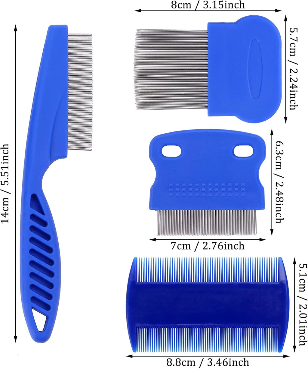 Molain Cat Dog Flea Comb, Pet Tear Stain Remover Comb Set Pet Dog Cat Grooming Comb (4 Pieces) - Image 3