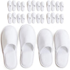 Modlux spa slippers front view showing white cotton velvet closed toe design